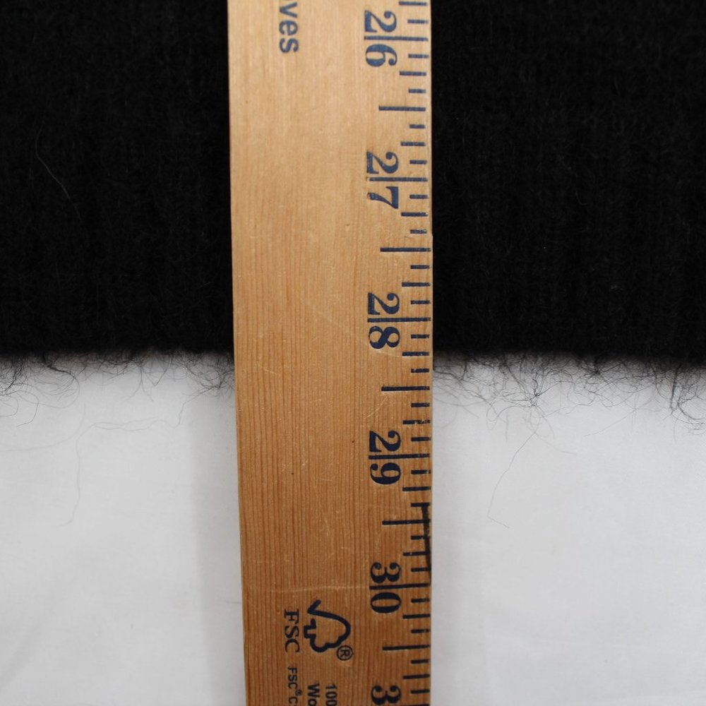 Black Mohair Sweater Puffy Sleeves Boxy Oversized Fluffy Knit Tall Ribbed Cuffs - Picture 14 of 14